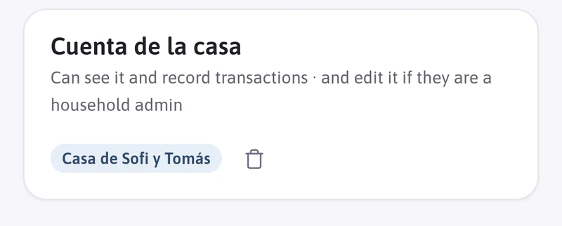 The shared household account: the other person can see it and record transactions